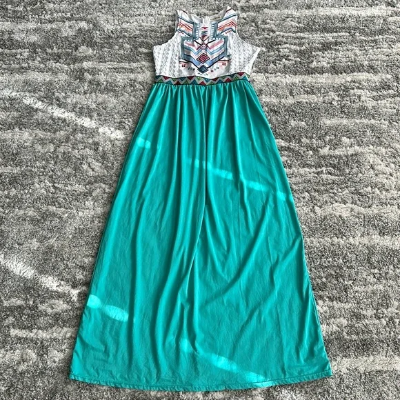 TROPICAL PRINT FLOWING BOHO DRESS BY XJF. MC - Picture 2 of 10